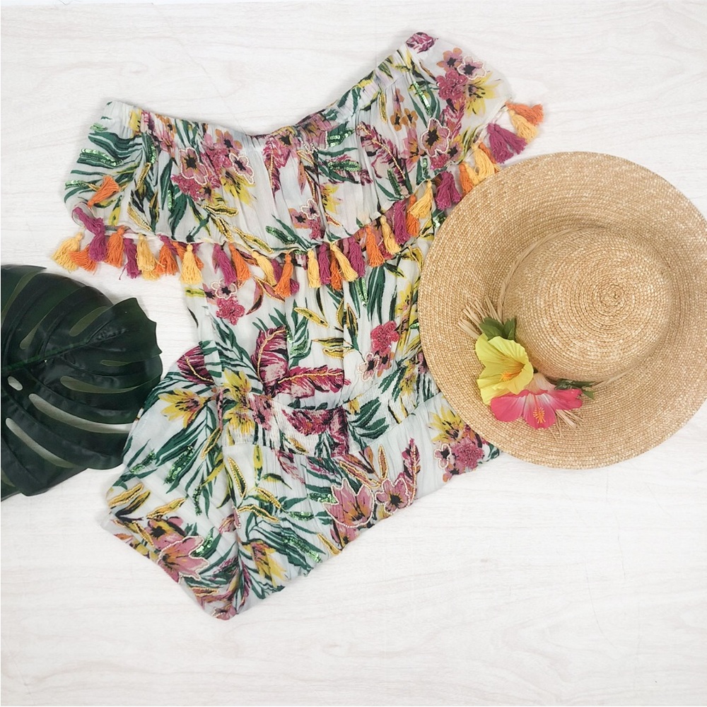 Over the shoulder Sequin, Beads and Tassels dress Size XS